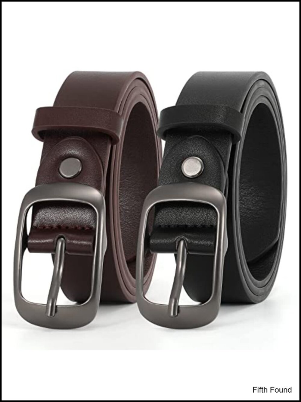 2 Pack Women Plus Size Leather Belts Fashion Cowhide Waist Belt Solid Pin Buckle